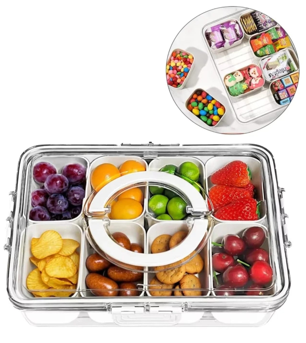 Kitchen Draining Basket with Removable Compartments – Airtight Clip Lid Fridge Meal Prep Storage Box Kenya