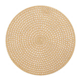 Linen Placemats Set, Round Woven Table Mats, 100% Linen Heat-Resistant Washable Dining Decor, Checkered Pattern for Home & Kitchen Use