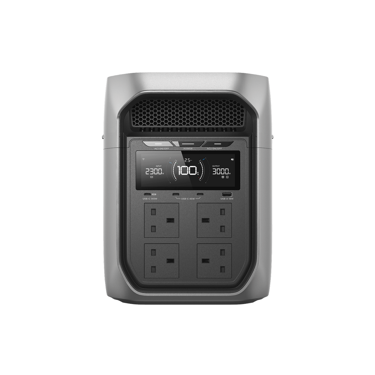 EcoFlow DELTA 3 Max Portable Power Station 2048Wh 2400W Kenya | LiFePO4 Solar Generator with 4 AC Sockets, 10ms UPS, 500W Solar Input, 68 Minute Fast Charge