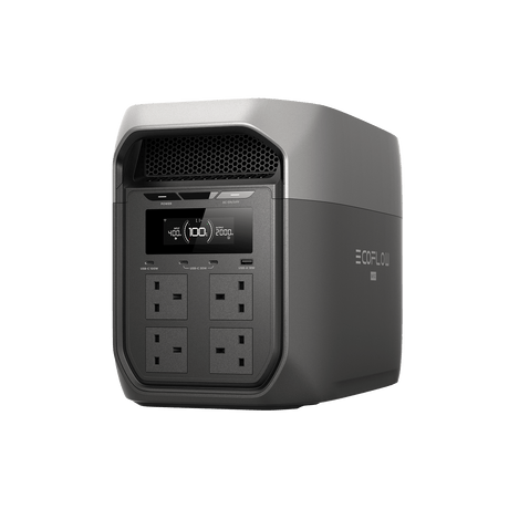 EcoFlow DELTA 3 Max Portable Power Station 2048Wh 2400W Kenya | LiFePO4 Solar Generator with 4 AC Sockets, 10ms UPS, 500W Solar Input, 68 Minute Fast Charge