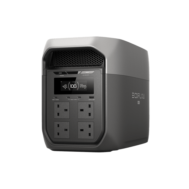 EcoFlow DELTA 3 Max Portable Power Station 2048Wh 2400W Kenya | LiFePO4 Solar Generator with 4 AC Sockets, 10ms UPS, 500W Solar Input, 68 Minute Fast Charge