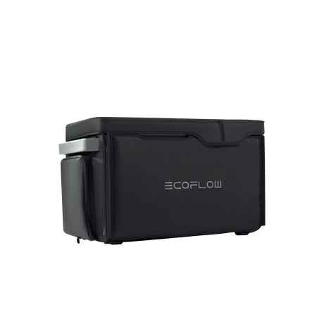 EcoFlow GLACIER carry bag fitted over the GLACIER fridge freezer
