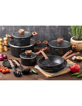 Edënbërg 15-Piece Forged Aluminum Cookware Set with Marble Coating (Non-Stick) – Induction Ready