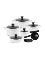 Edenberg 12-Piece Luxury Cookware Set – Marble Coated Forged Aluminum Pots & Pans