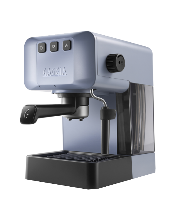 Gaggia EG2109 compact manual espresso machine in Storm Grey with portafilter and Pannarello milk frothing wand
