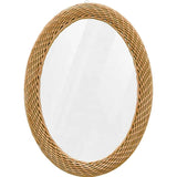 Big Size Modern Oval Rattan  Bamboo Decorative Mirror