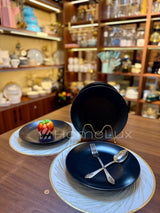 Ceramic Dinner Plates Set (6pcs)  Flower Design Round Plates