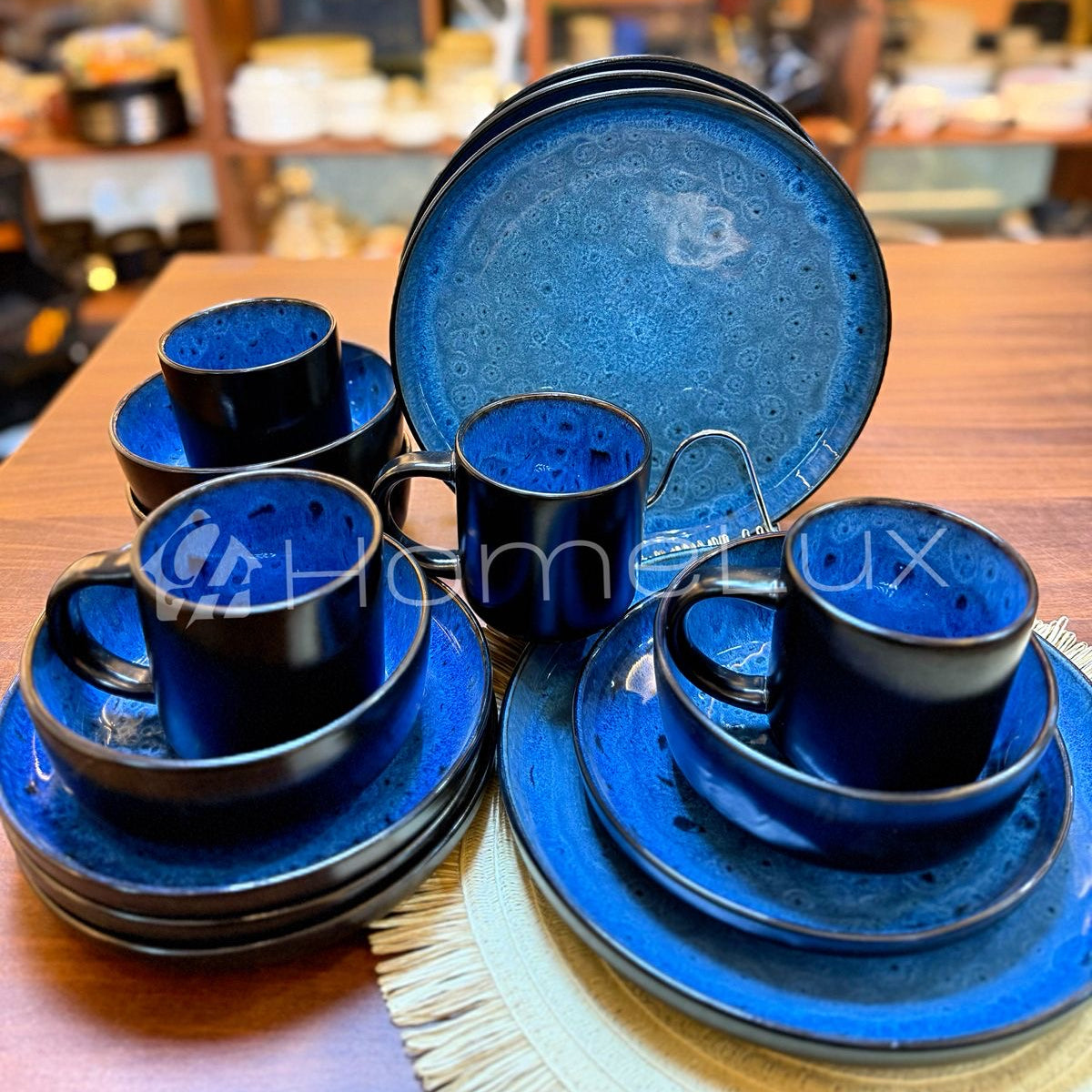 16pcs Japanese Ceramic Dinner Set – Plates, Bowls & Cups