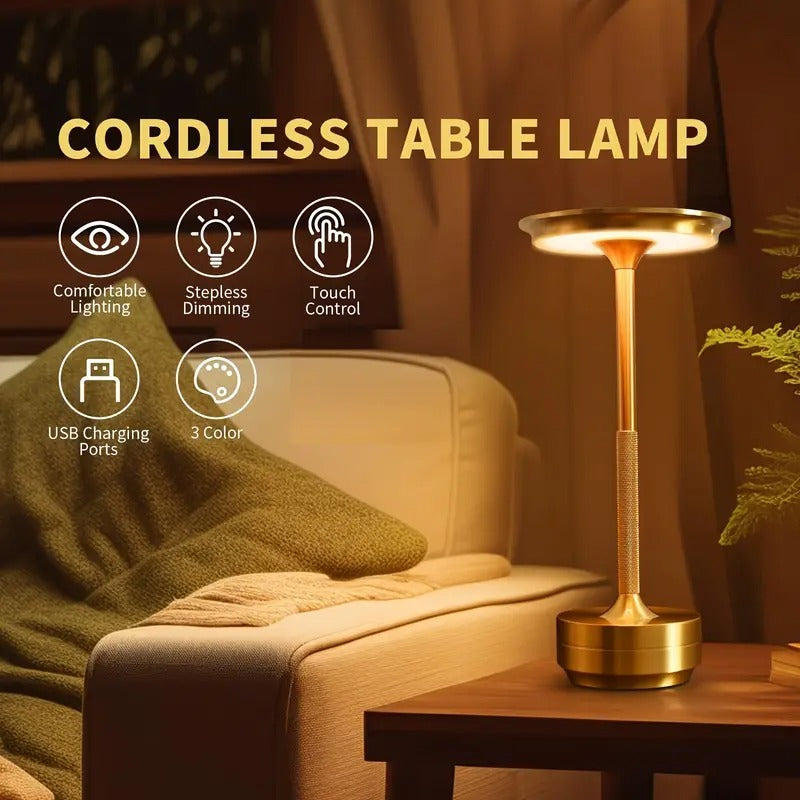 Nordic Wireless Table lamp for Bedroom rechargeable desk lamp beside table Stepless table Reading lamp Cordless Vintage modern desk lamp