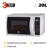 Hanmac 20L Digital Solo Microwave – 700W, 11 Power Levels, Speed Defrost, Child Lock & 3-Year Warranty