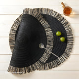 Round Braided Table Mats 38cm Heat Resistant Placemats for Dining Table Set of 6