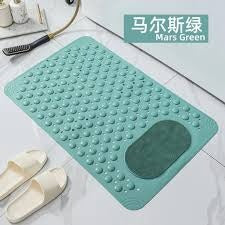 Bathroom Anti-Slip Mat with Lazy Scrubber. Non-Slip Rubber Bath Mat