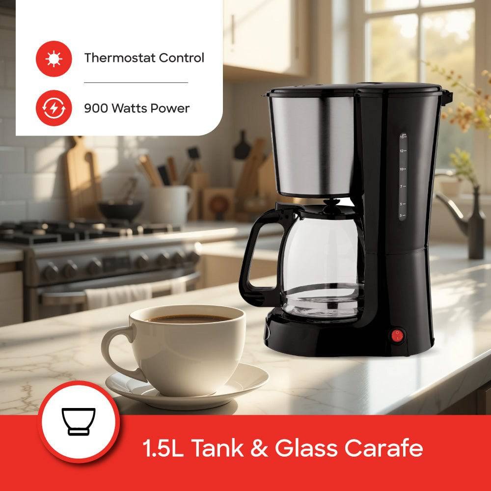 Sanford 12-Cup Coffee Maker with Thermostat Control and Keep Warm Function