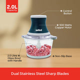 Sanford 500W Multi-Function Chopper & Mixer with 2L Glass Bowl and Stainless Steel Blades