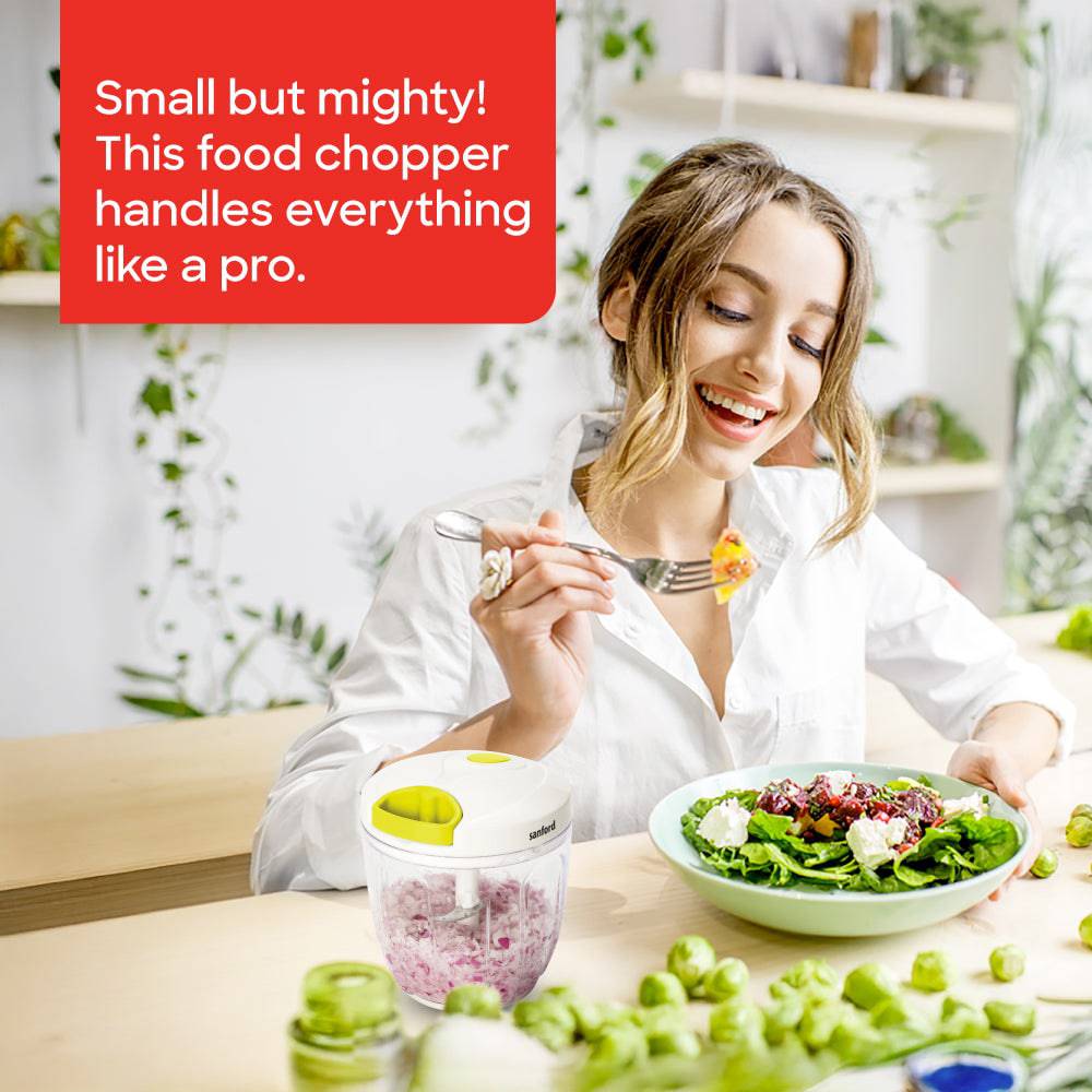 Sanford 900ml Food Chopper with Stainless Steel Blades and Egg Beater Attachment