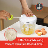 Sanford 900ml Food Chopper with Stainless Steel Blades and Egg Beater Attachment