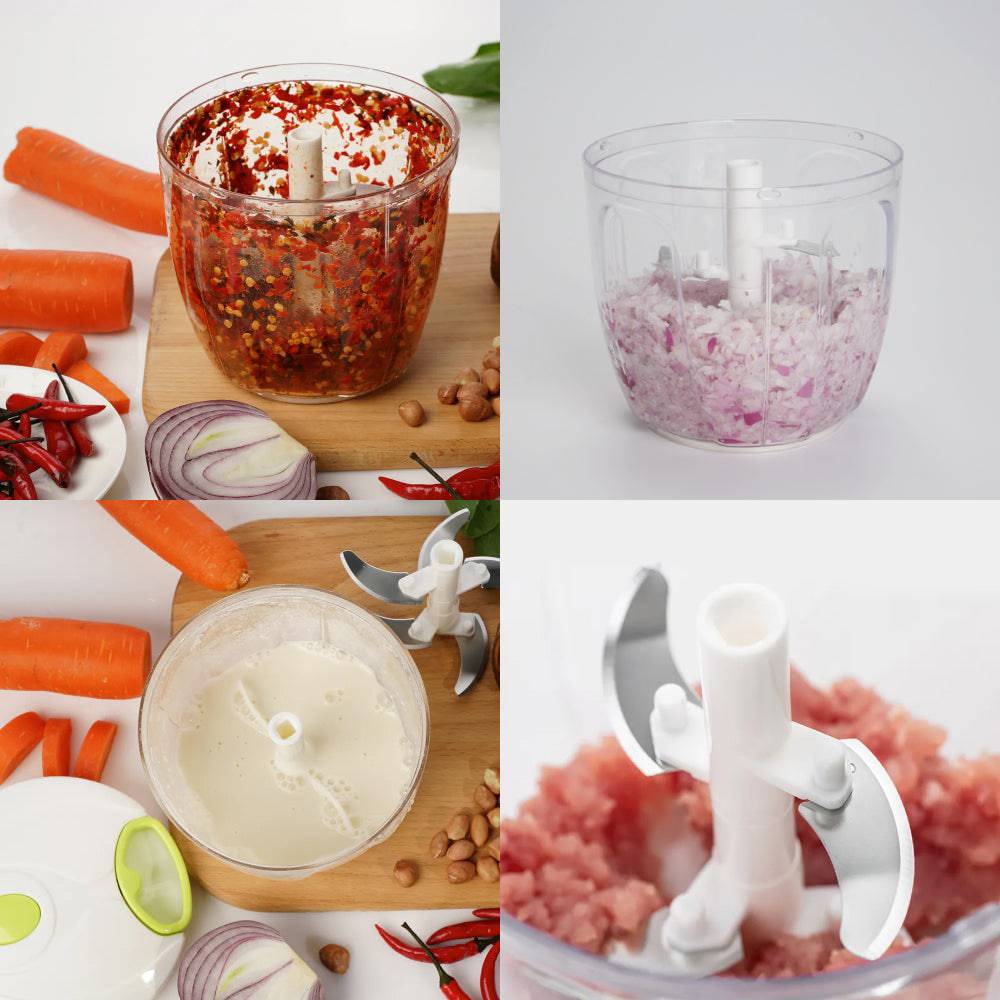 Sanford 900ml Food Chopper with Stainless Steel Blades and Egg Beater Attachment