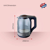 Sanford 1.8L Electric Glass Kettle with Auto Shut-Off and Indicator Light