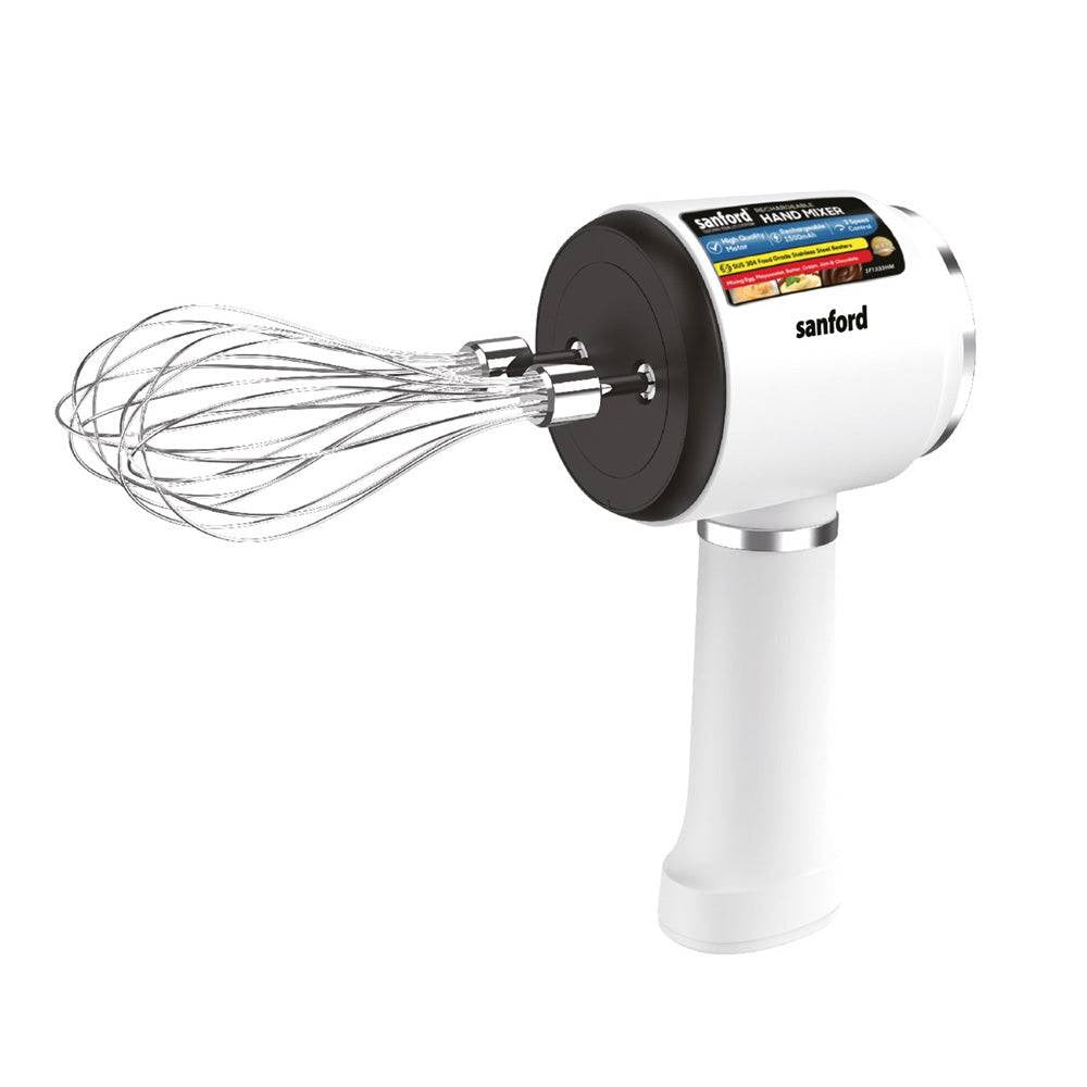 Sanford Rechargeable Hand Mixer – 3-Speed Egg, Batter & Cream Mixer with USB Charging, SS304 Beaters & 2-Year Warranty