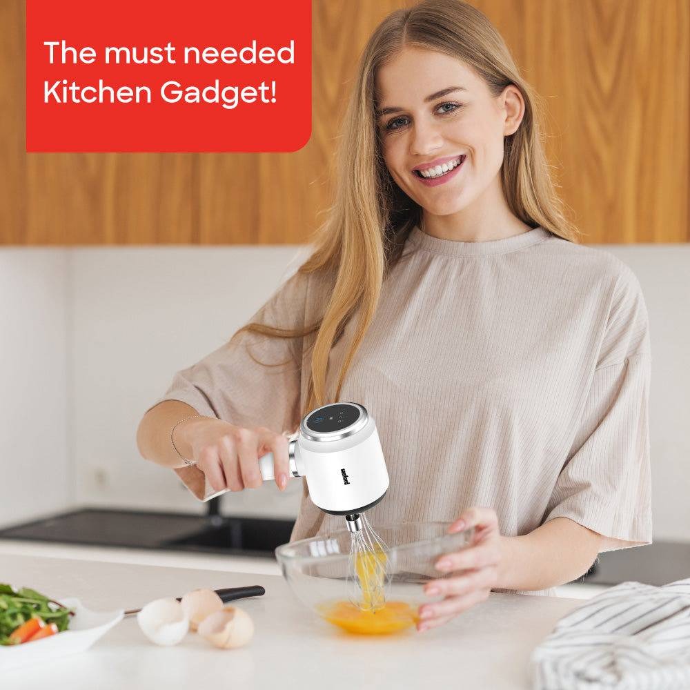 Sanford Rechargeable Hand Mixer – 3-Speed Egg, Batter & Cream Mixer with USB Charging, SS304 Beaters & 2-Year Warranty