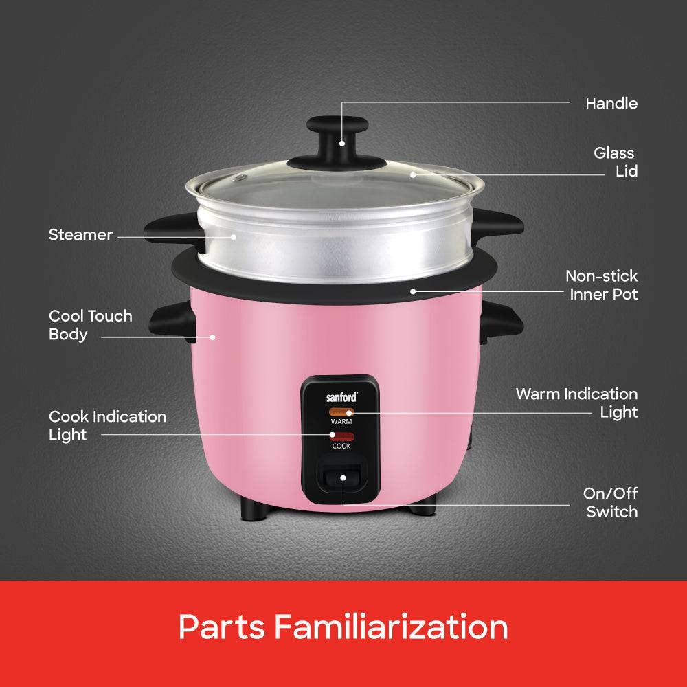 Sanford 1.0L Electric Rice Cooker With Steamer