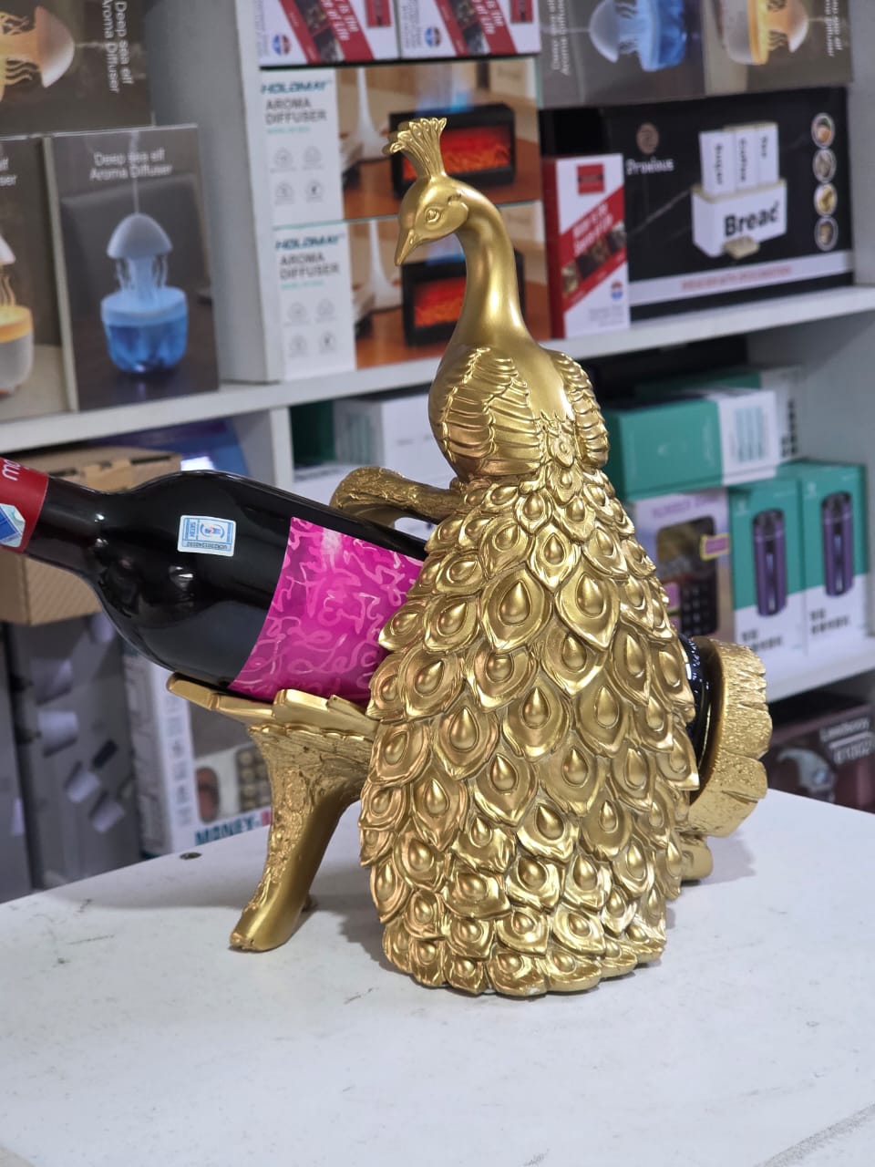 peacock  luxury wine rack