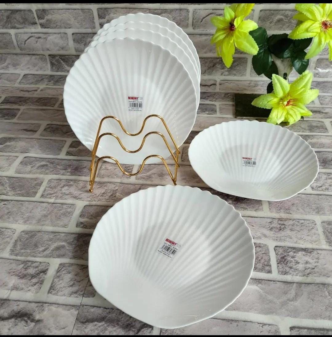 6 PCS WHITE SHELL DINNER PLATE