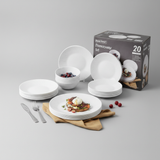 Danny Home Opal Glass Dinnerware Set 24pcs White Plates & Bowls Kenya