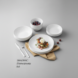 Danny Home Opal Glass Dinnerware Set 24pcs White Plates & Bowls Kenya
