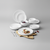 Danny Home Opal Glass Dinnerware Set 24pcs White Plates & Bowls Kenya