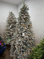 Pre-lit snow flocked artificial Christmas tree with warm white lights, 7ft and 8ft