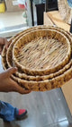 3Pcs Decorative Handmade Wicker Tray