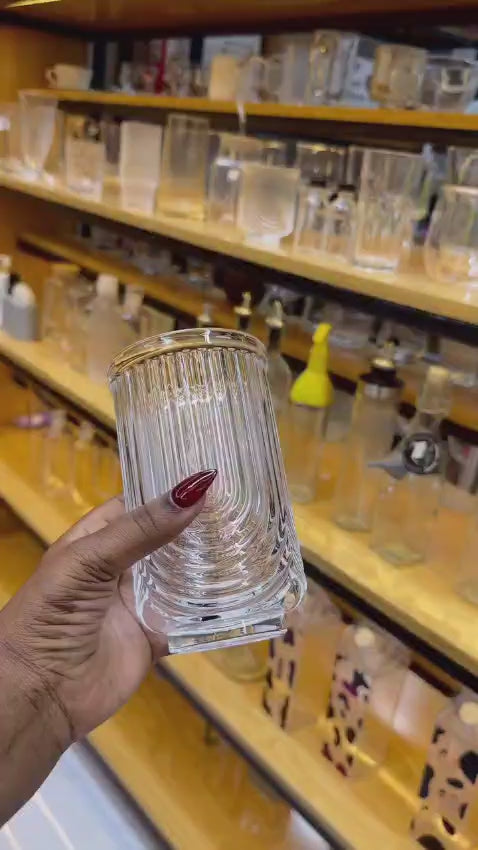 Retro Highball Glasses Set of 6, 410ml U Shaped | Tall Drinking Glasses for Water, Juice, Soda and Cocktails