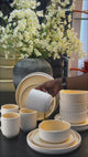 24pc White Double-Glazed Ceramic Dinner Set – Service for 6, Dinner Plates, Side Plates, Soup Bowls & 450ml Mugs Kenya