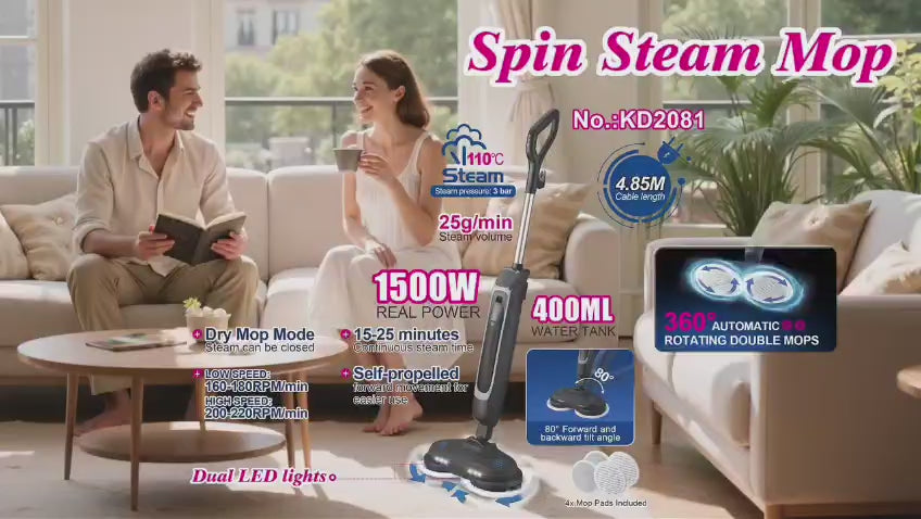 DSP Spin Steam Mop 360° Dual Rotating Steam Cleaner Kenya