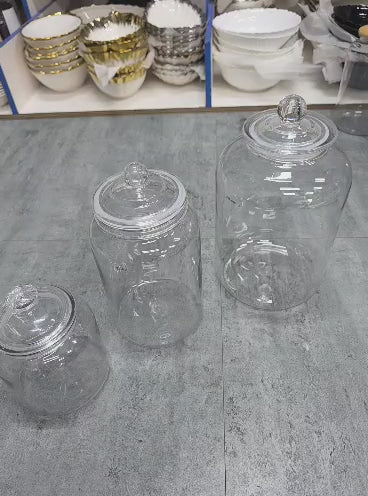 Clear Acrylic Storage Jars with Airtight Knob Lids – Cereal Container & Pantry Organizer 1.5L, 3.2L, 6L Kenya