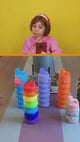 Multicoloured 500ml silicone collapsible water bottle