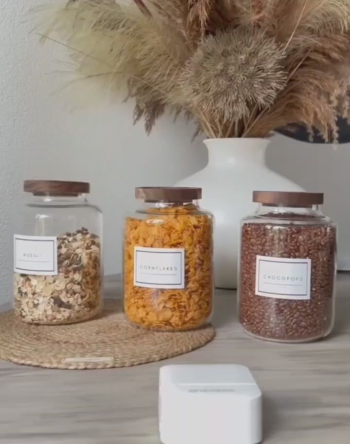 Large Capacity Borosilicate Glass Storage Jar with Acacia Wood Lid