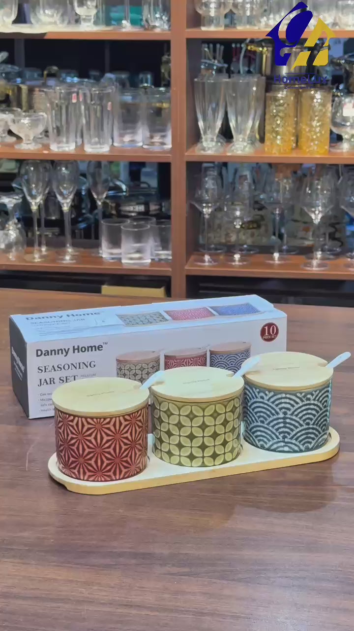 Danny Home Geometric Seasoning Canister Set 10pcs Spice Jars with Stand Kenya
