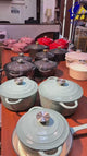 Enamel Cast Iron Cooking Pot Set Durable Heavy Duty Cookware with Lids
