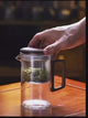 One press glass infuser tea pot