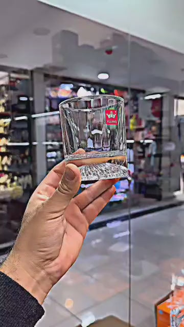 Threaded Heavy Base Crystal Whiskey Glass Set (300ml, 6pcs) – Heat Resistant