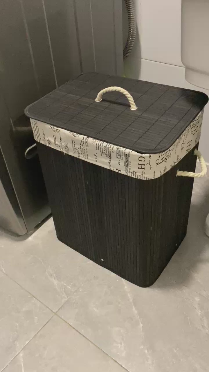 Eco-friendly bamboo laundry basket