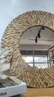 Decorative Water Hyacinth Handmade Braided Natural Boho Mirror