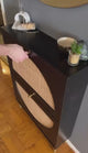 Premium Rattan Wooden Flip Shoe Organizer Cabinet rack– Black Finish