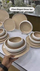27-Piece Sculptural Porcelain Dinner Set – Irregular European Design