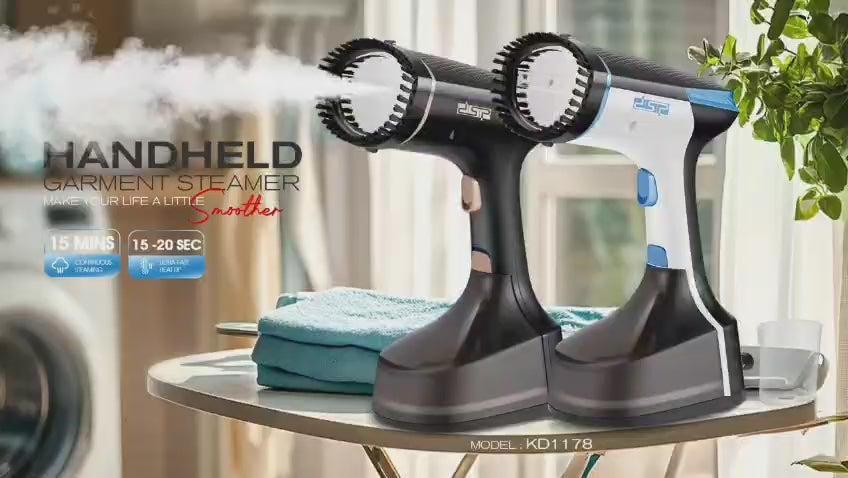 DSP 1500W Handheld Garment Steamer – Portable Clothes Steamer for Fast Wrinkle Removal (300ml Water Tank)