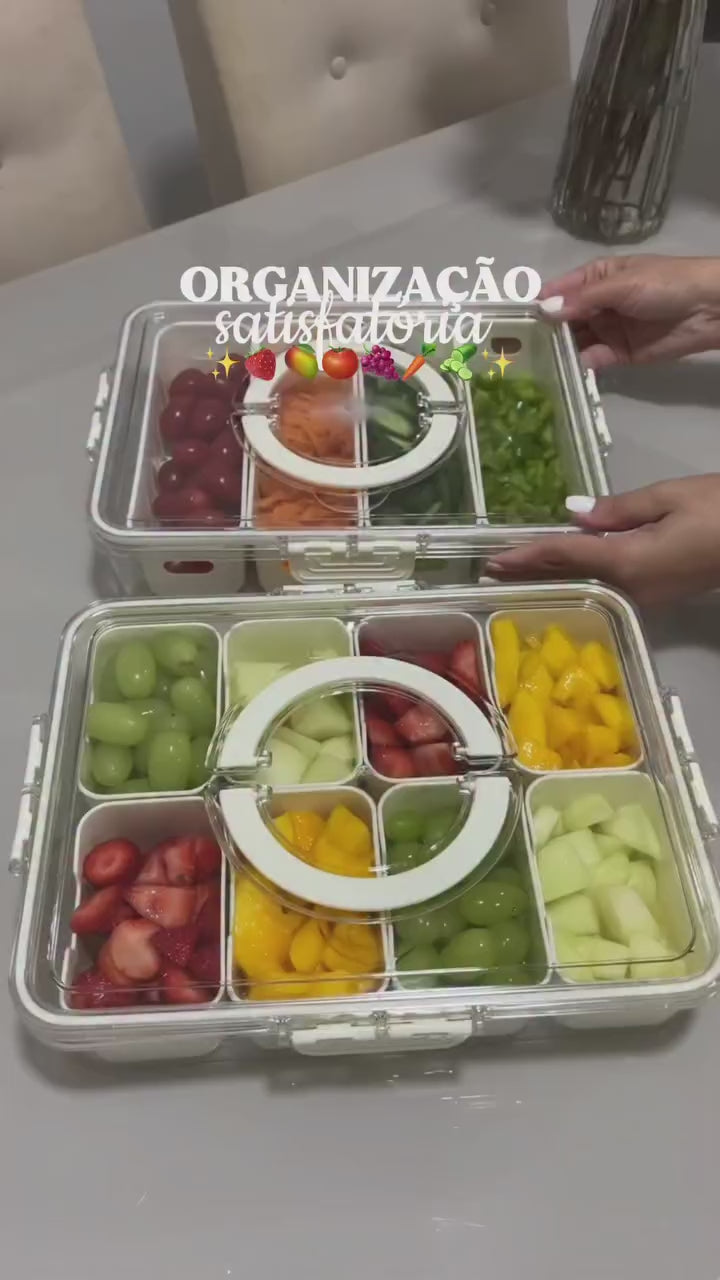Kitchen Draining Basket with Removable Compartments – Airtight Clip Lid Fridge Meal Prep Storage Box Kenya