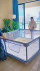 Extra Large Baby Playpen Play Pen with Mat for Toddlers With Shock Absorbing Mat