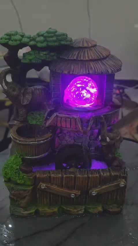 Tabletop Fountain indoor  Rockery of elephant sculpture